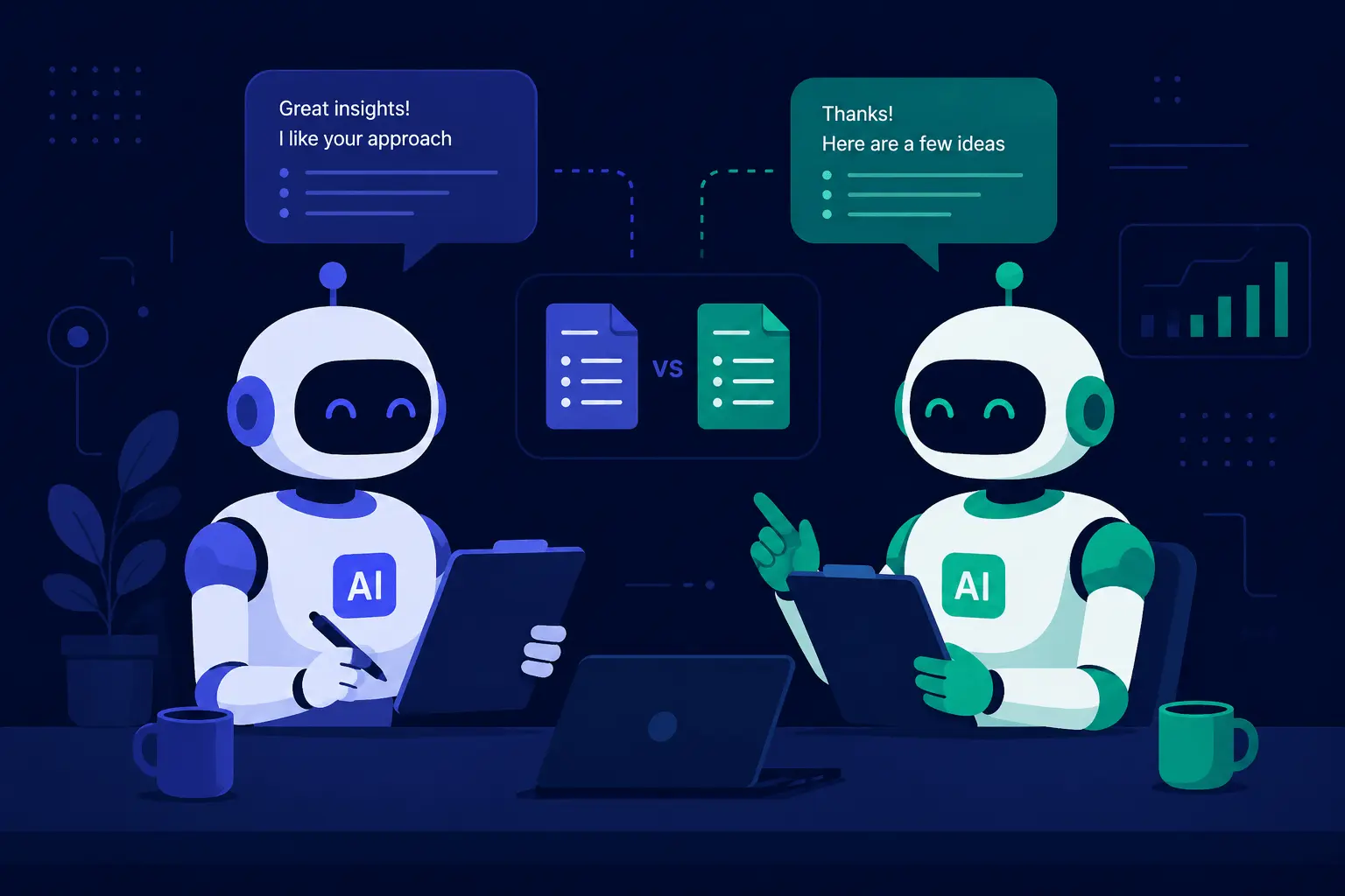 Side by side comparison of Claude and ChatGPT AI assistants