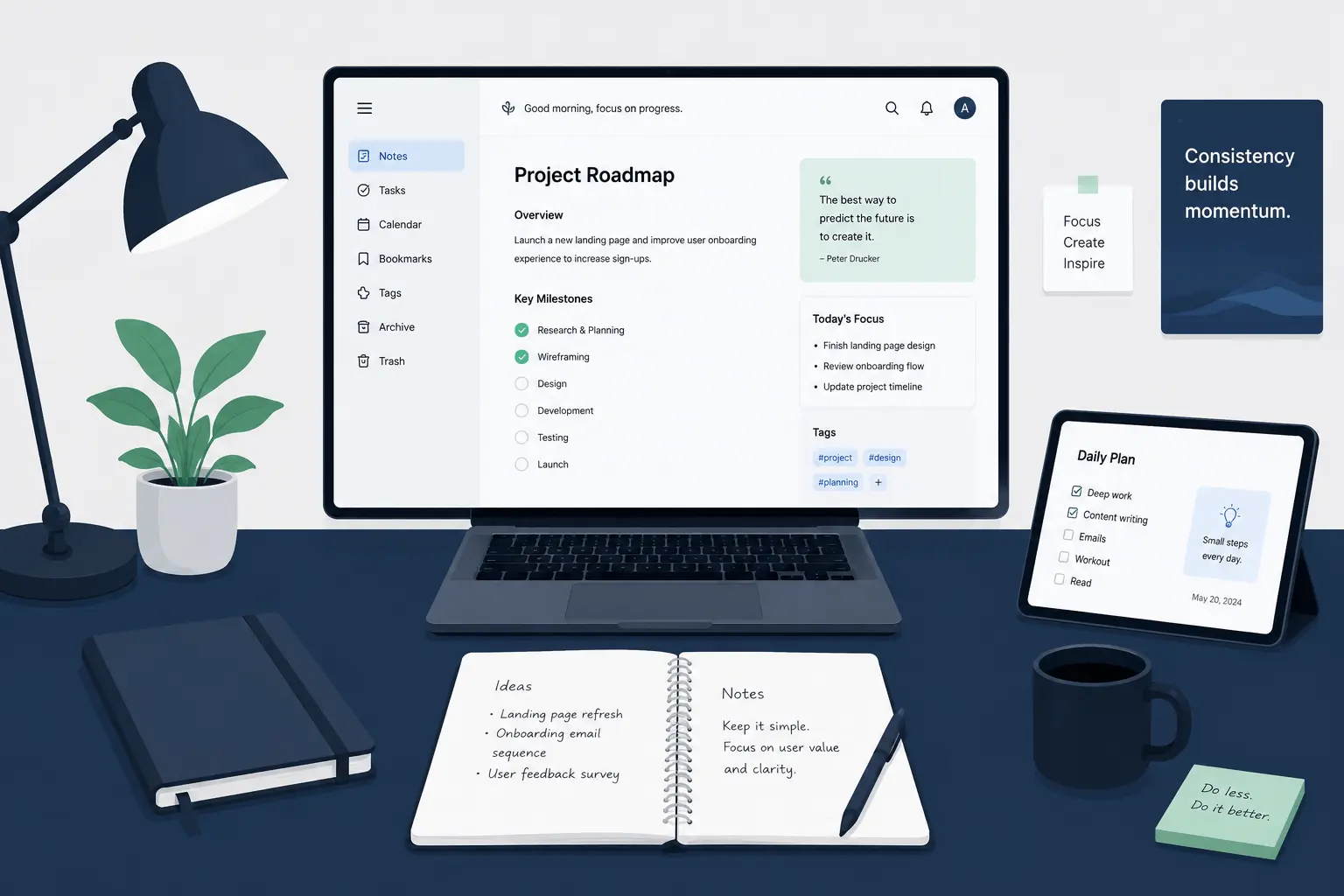 Notion AI workspace showing productivity and note-taking features